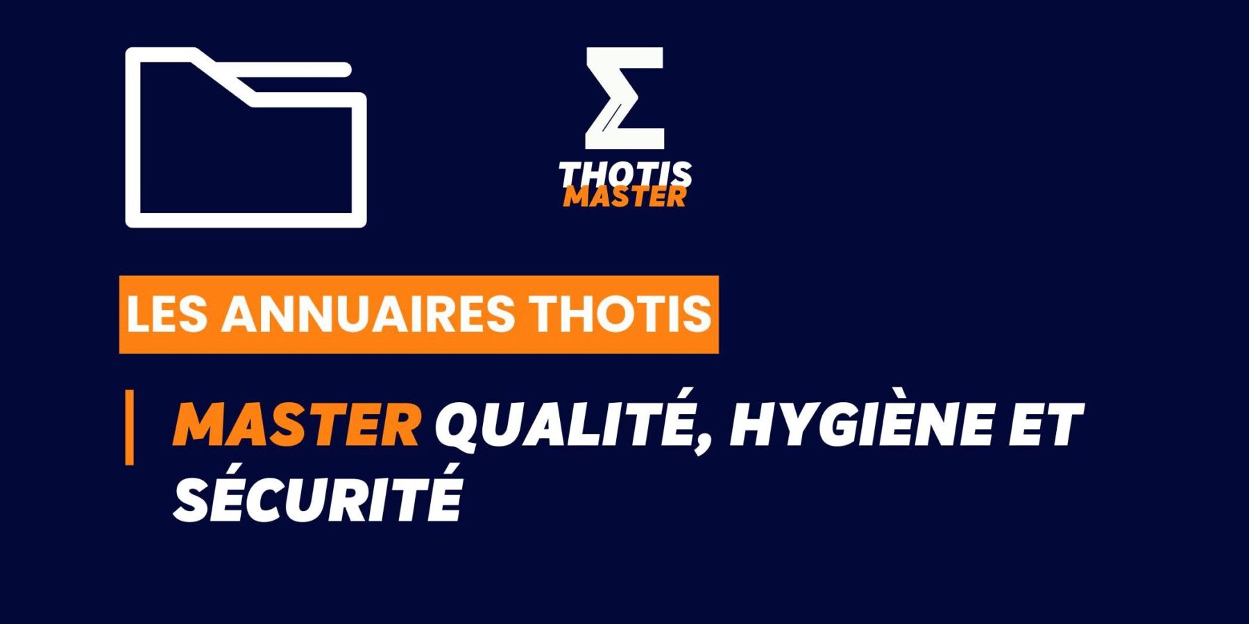 Thotis Annuaire – MasterQualité, Hygiène et sécurité Thotis Annuaire - MasterQualité, Hygiène et sécurité