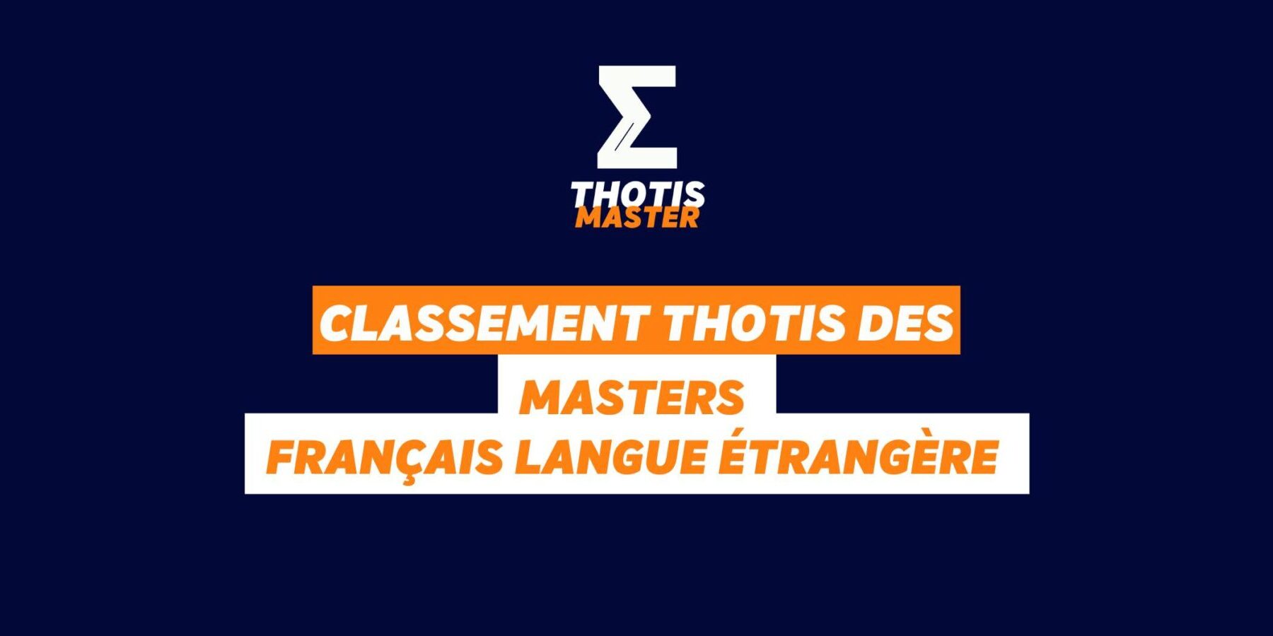 Thotis Classement MASTER Français langue étrangère Thotis Classement MASTER Français langue étrangère