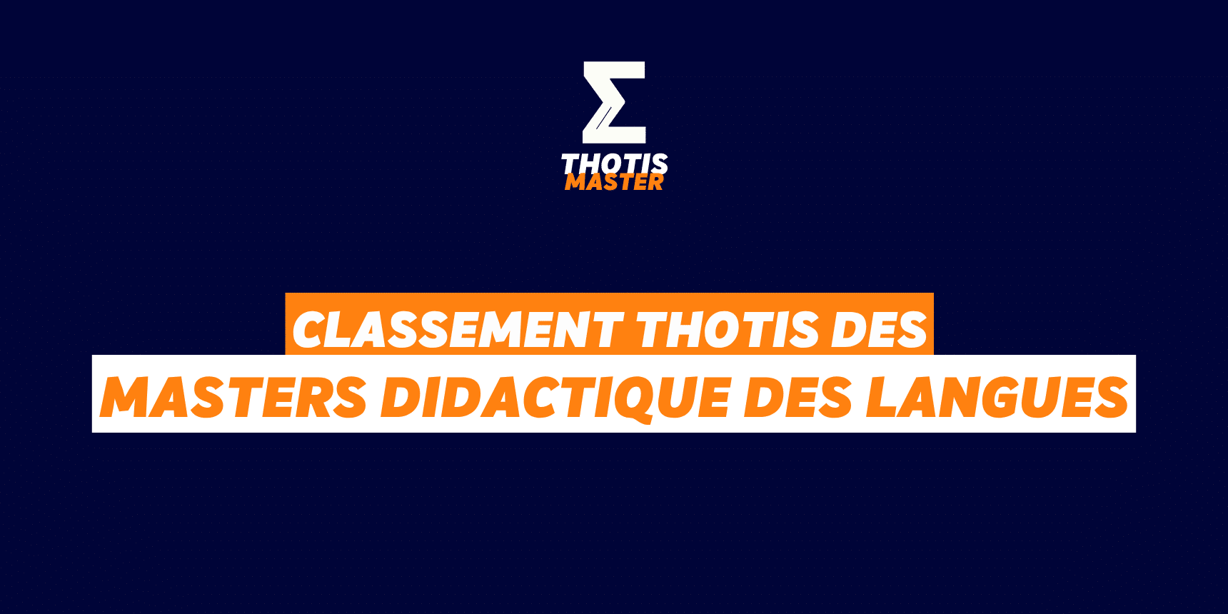Classement Master Didactique des langues