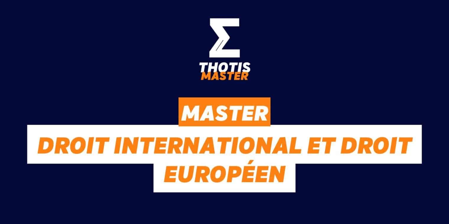 Master droit international et droit européen