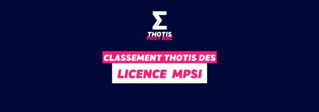 Classement Thotis - Licence MPSI