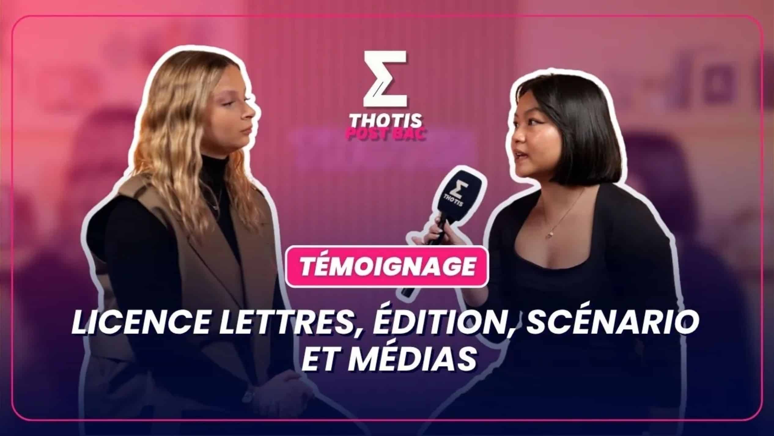Licence lettres, édition, scénario et média témoignage