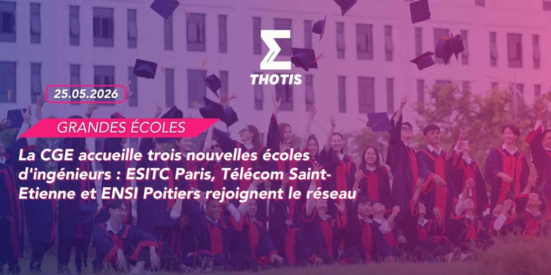 La CGE accueille trois nouvelles écoles d’ingénieurs ESITC Paris, Télécom Saint-Etienne et ENSI Poitiers rejoignent le réseau La CGE accueille trois nouvelles écoles d'ingénieurs ESITC Paris, Télécom Saint-Etienne et ENSI Poitiers rejoignent le réseau