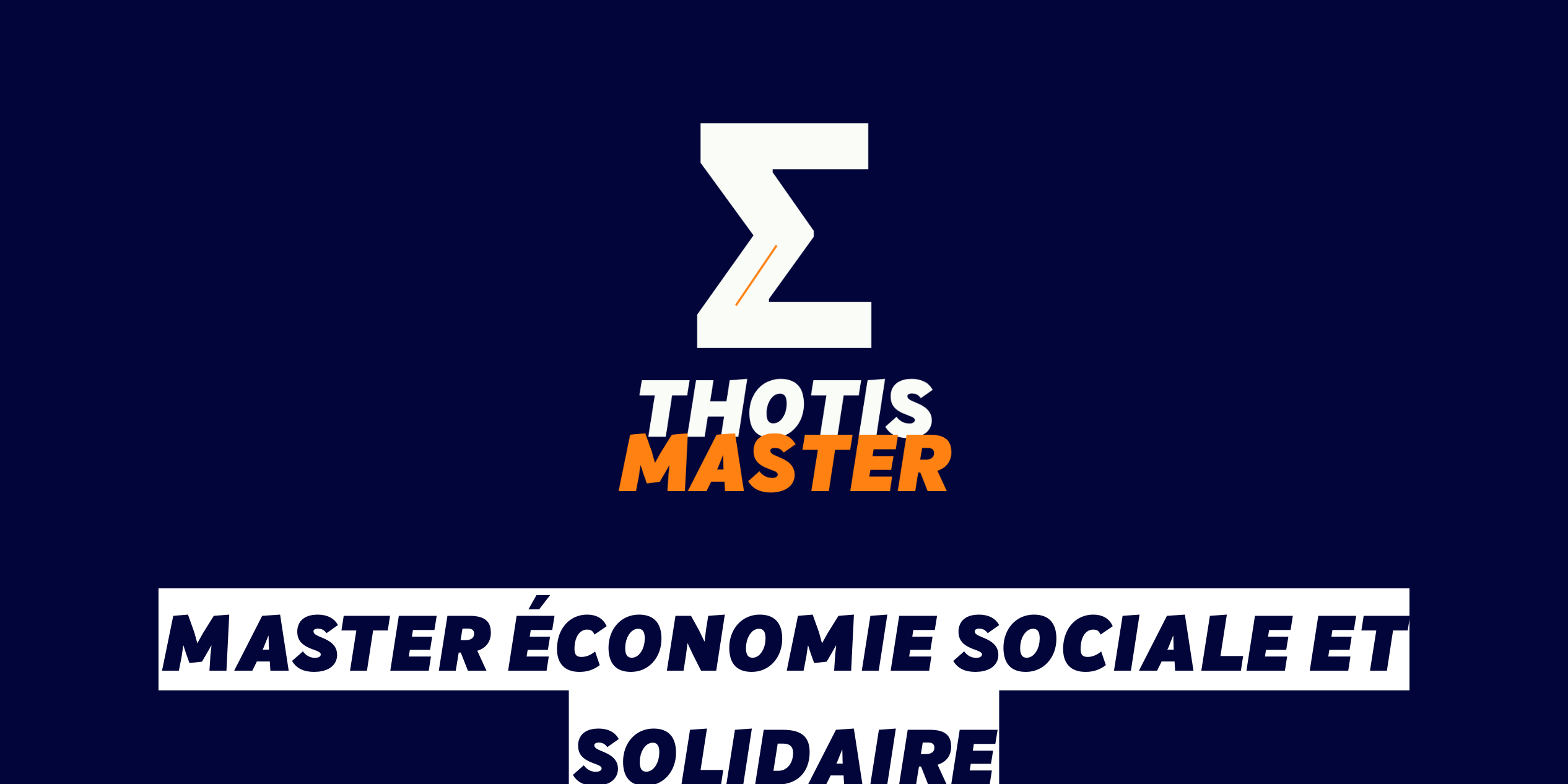 Master Économie sociale et solidaire Master Économie sociale et solidaire