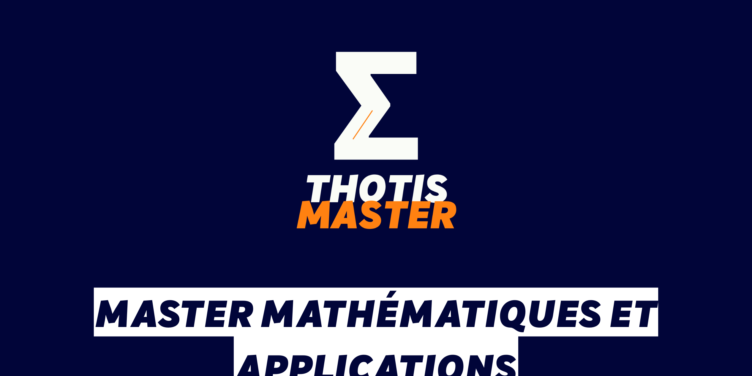 Master Mathématiques et Applications