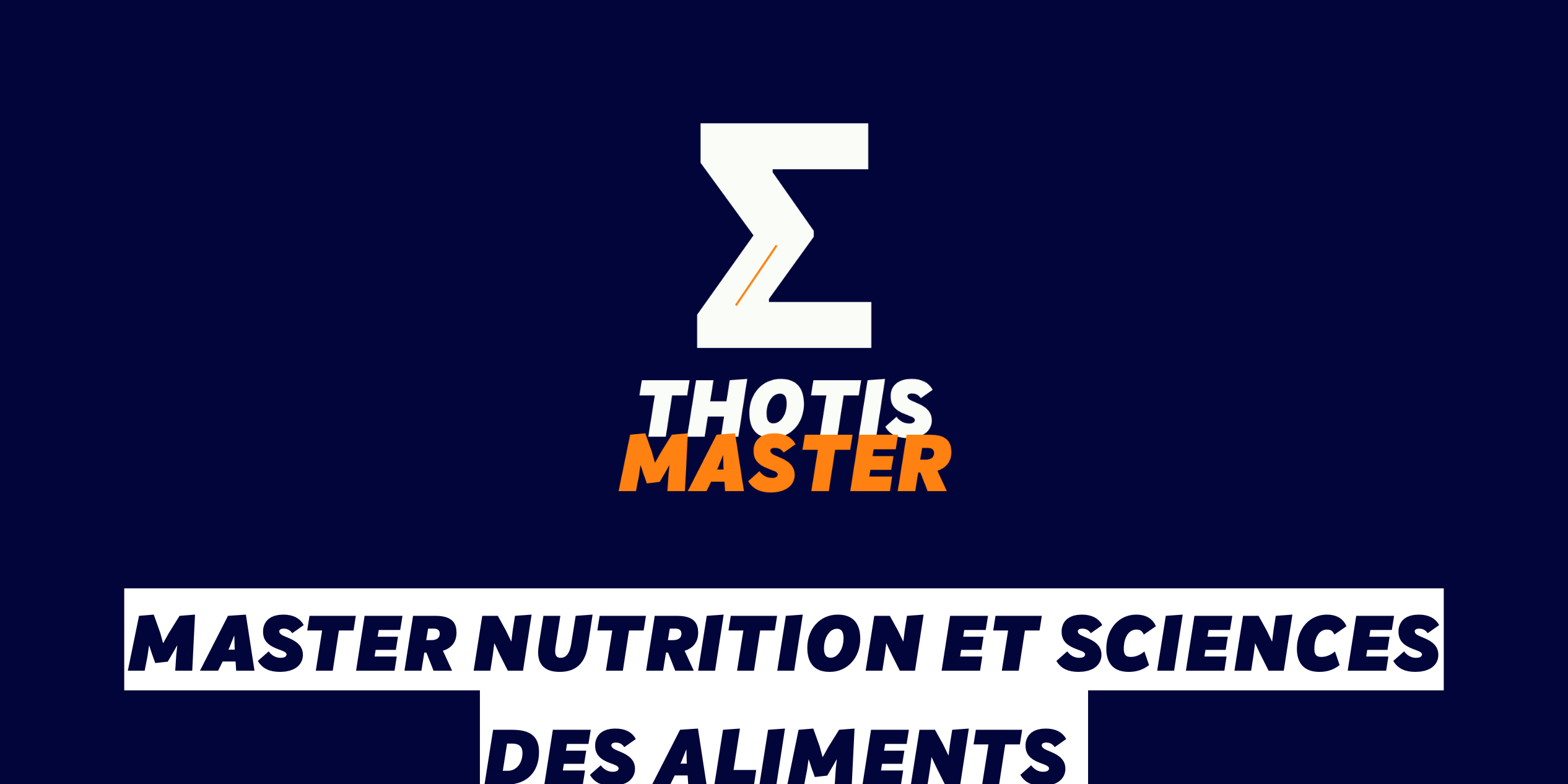 Master Nutrition et sciences des aliments