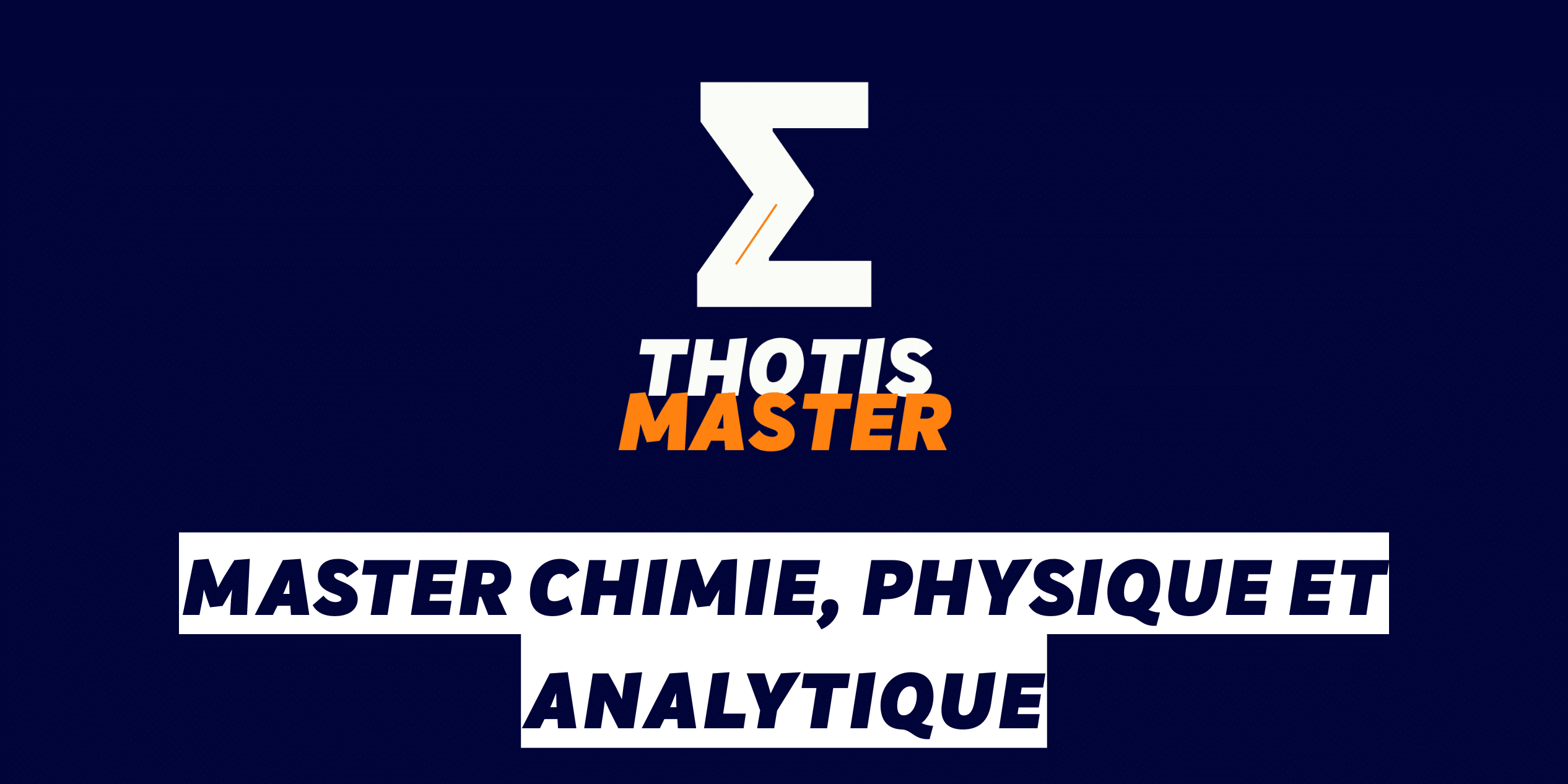 Master Chimie, physique et analytique