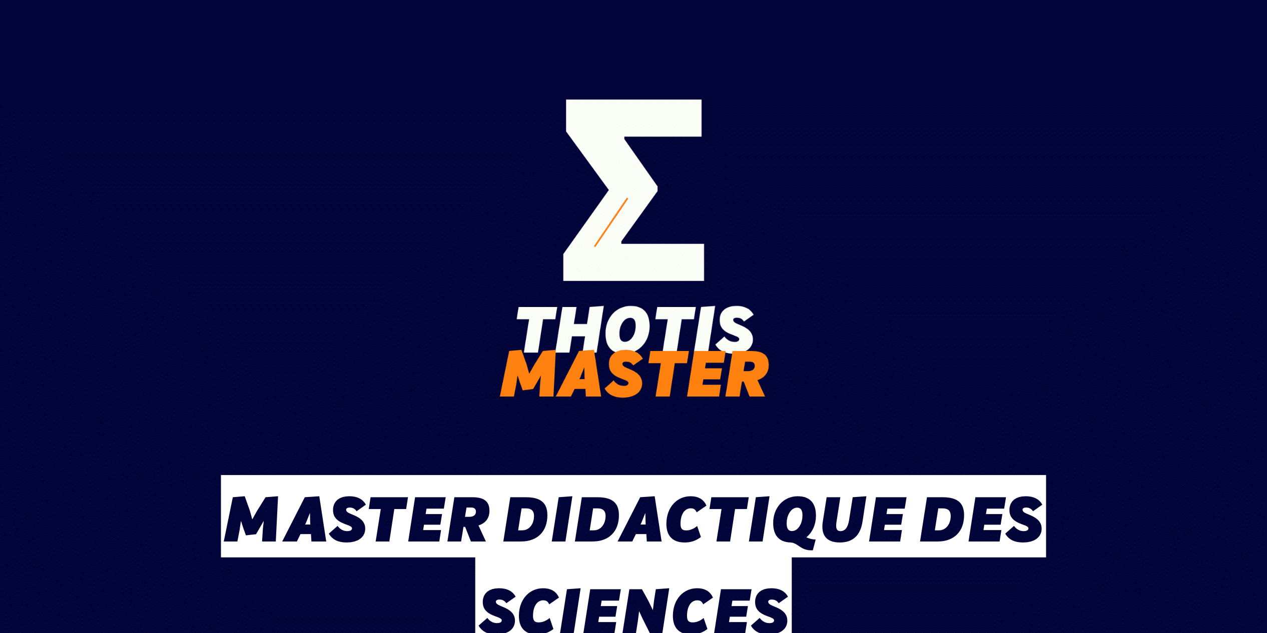 Master Didactique des sciences