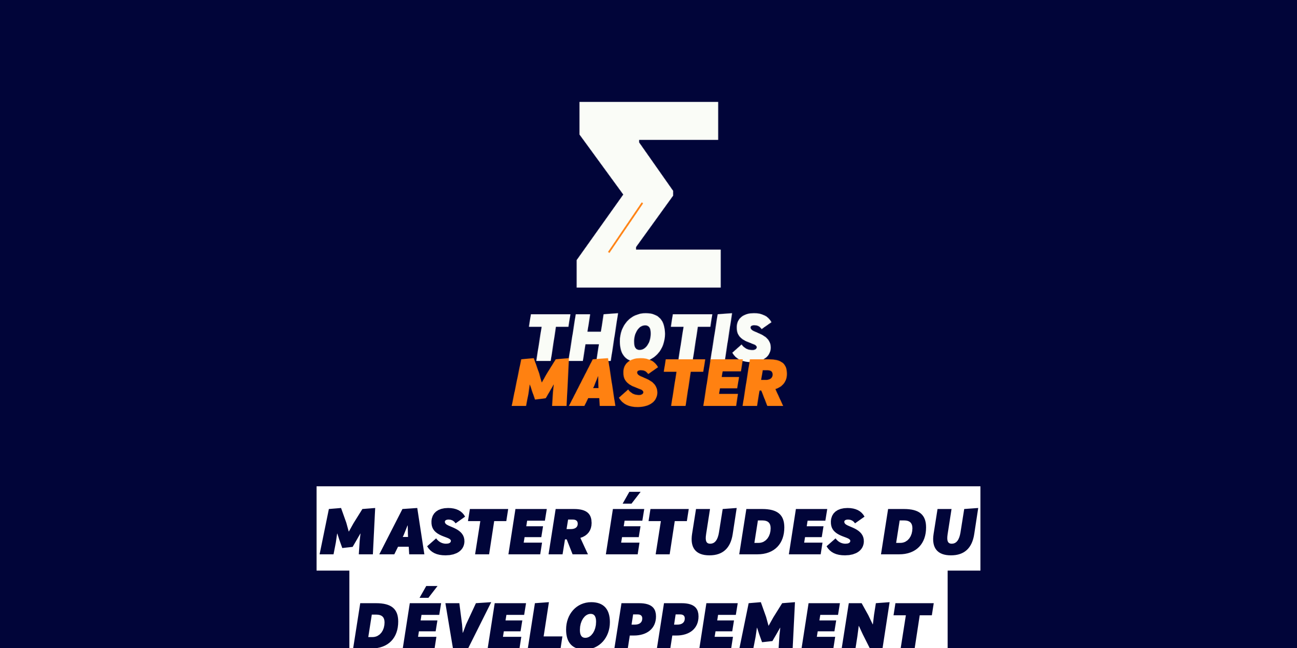 Master Études du développement