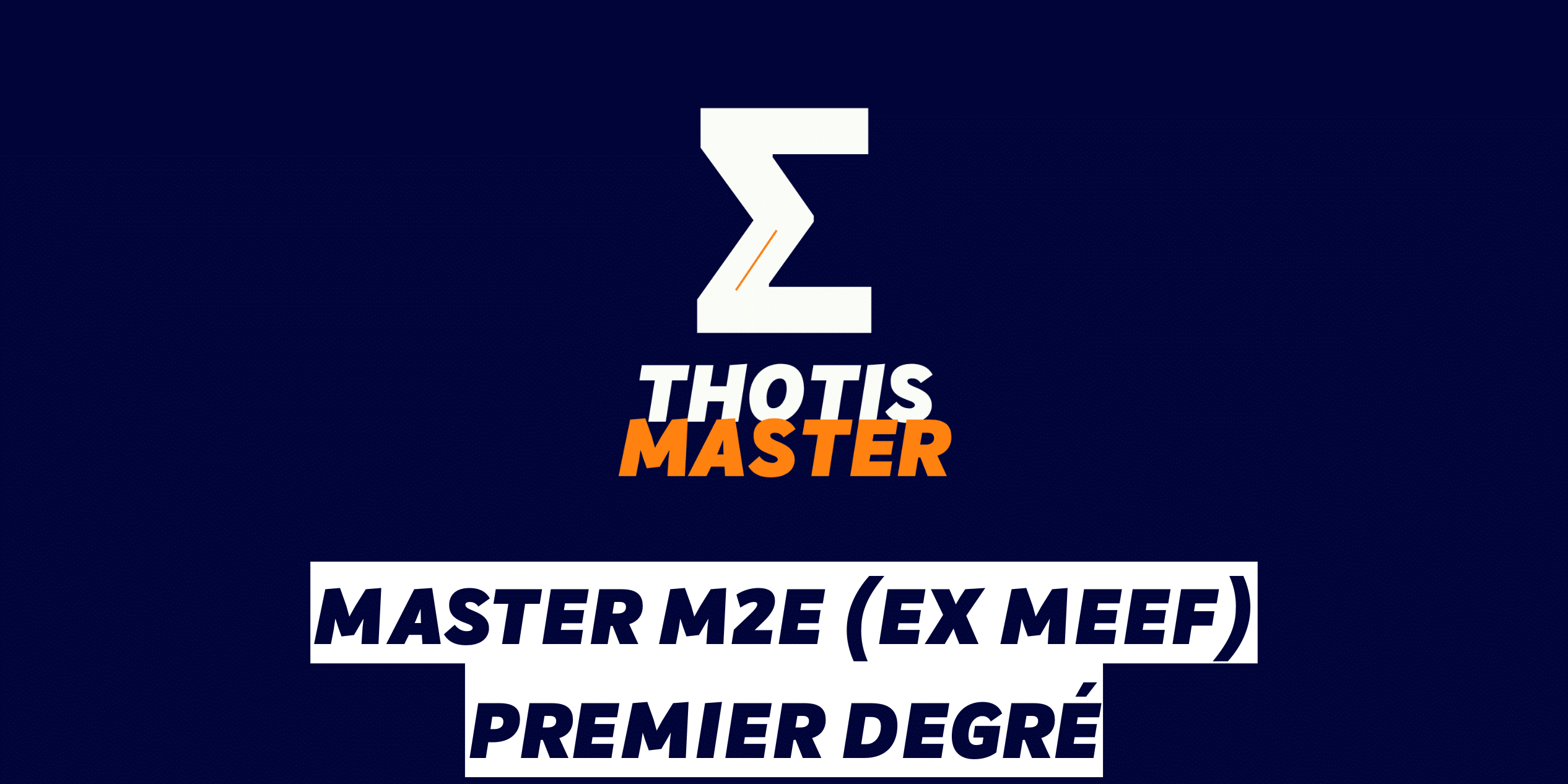 Master M2E (ex MEEF) Premier degré
