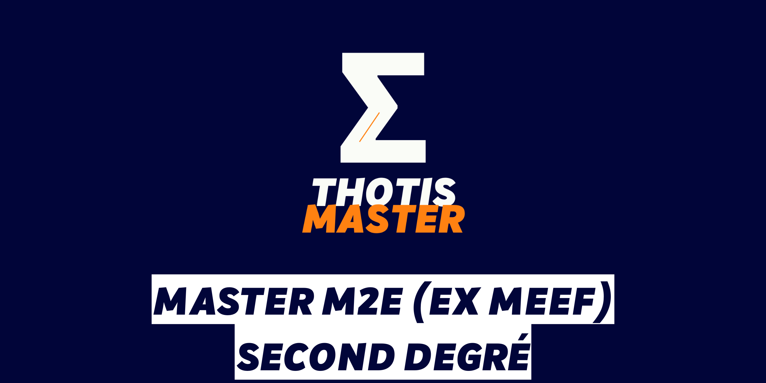 Master M2E (ex MEEF) Second degré