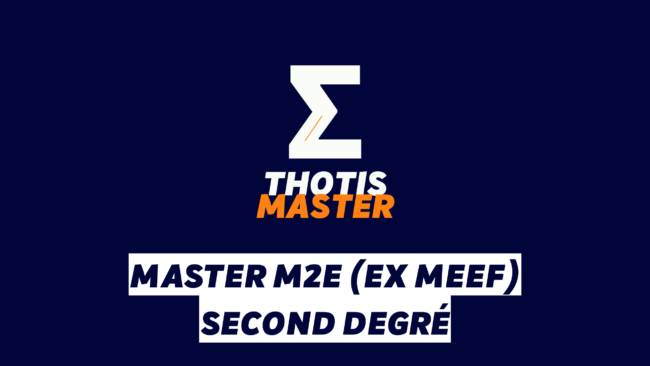 Master M2E (ex MEEF) Second degré Master M2E (ex MEEF) Second degré