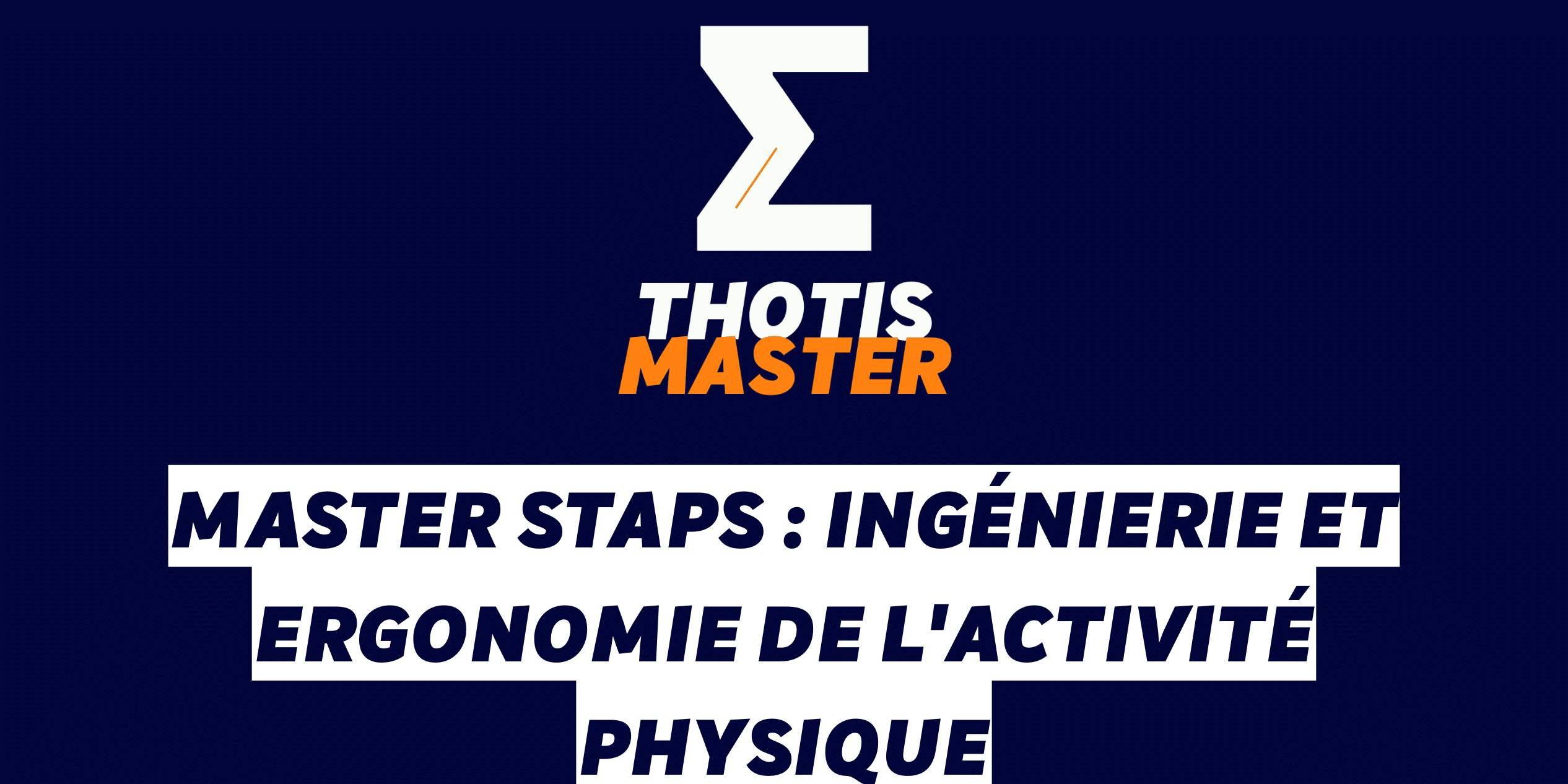 Master STAPS Ingénierie et ergonomie de l'activité physique