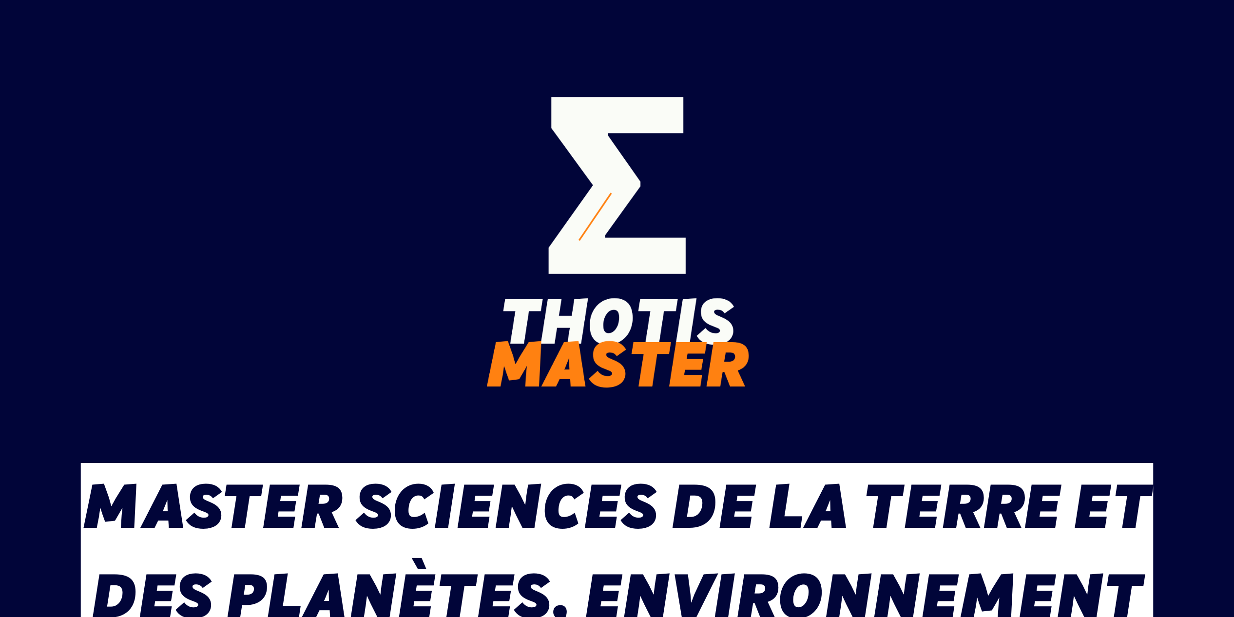Master Sciences de la Terre et des planètes, environnement
