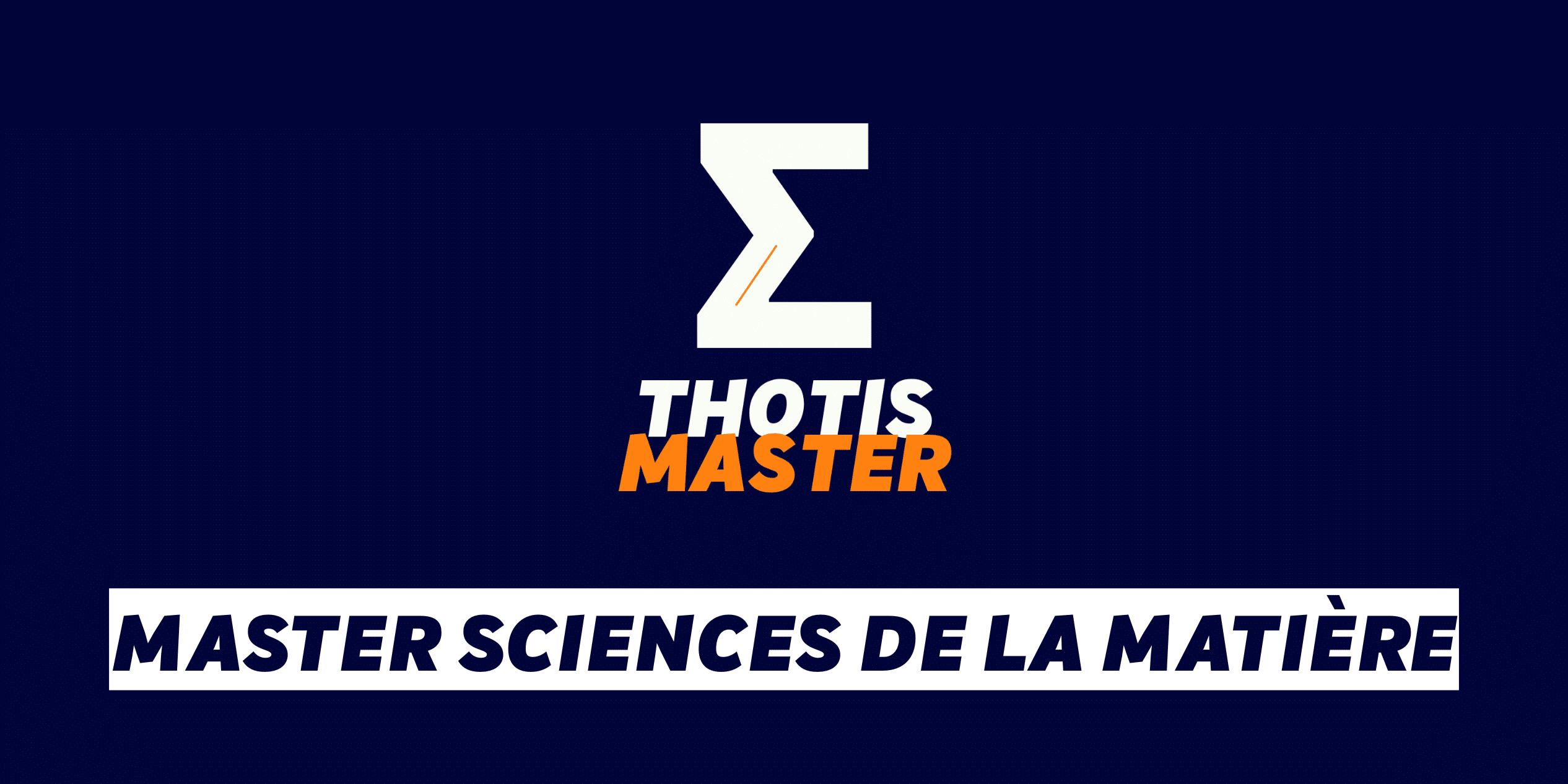 Master Sciences de la matière