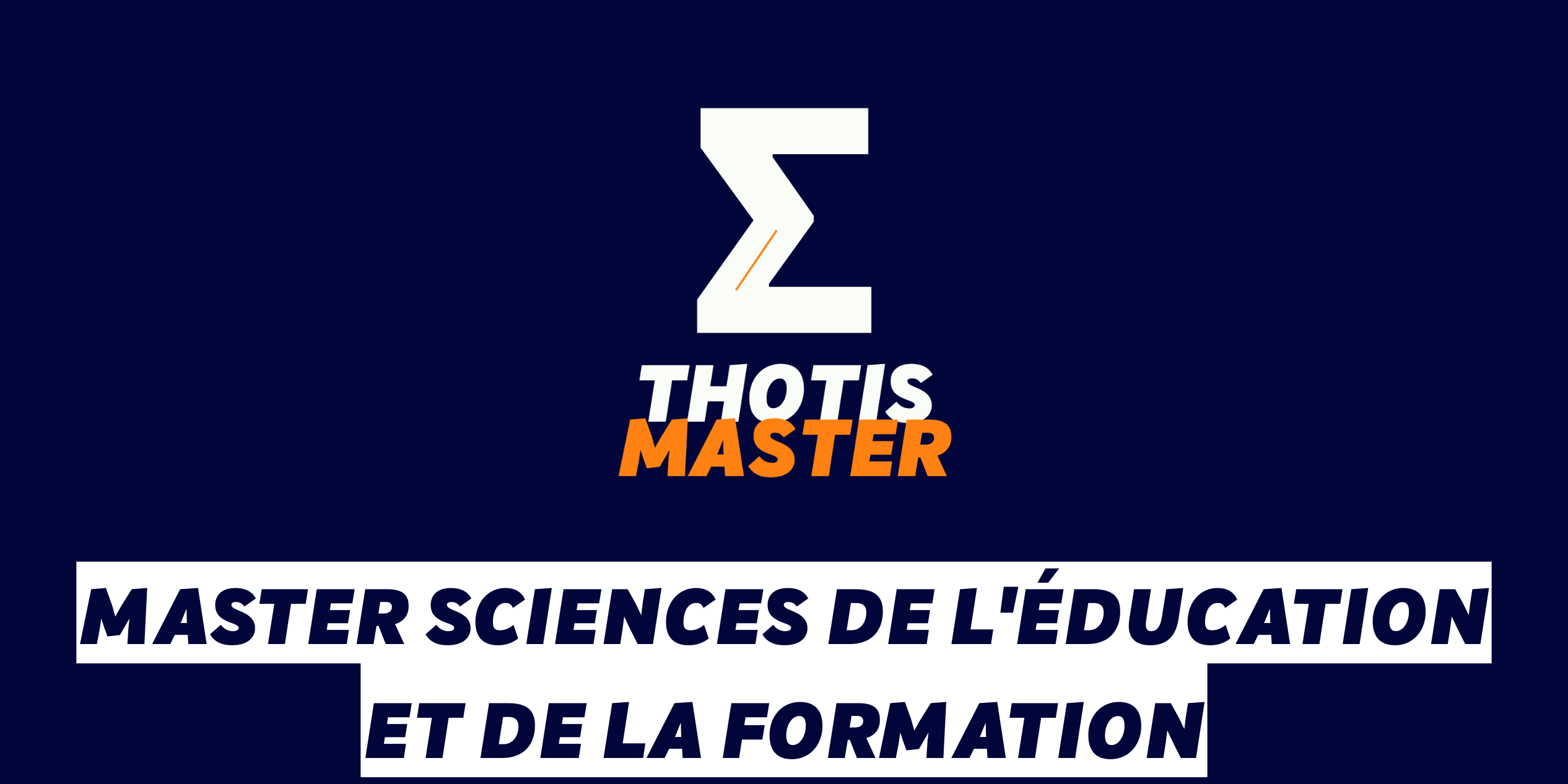 Master Sciences de l'éducation et de la formation